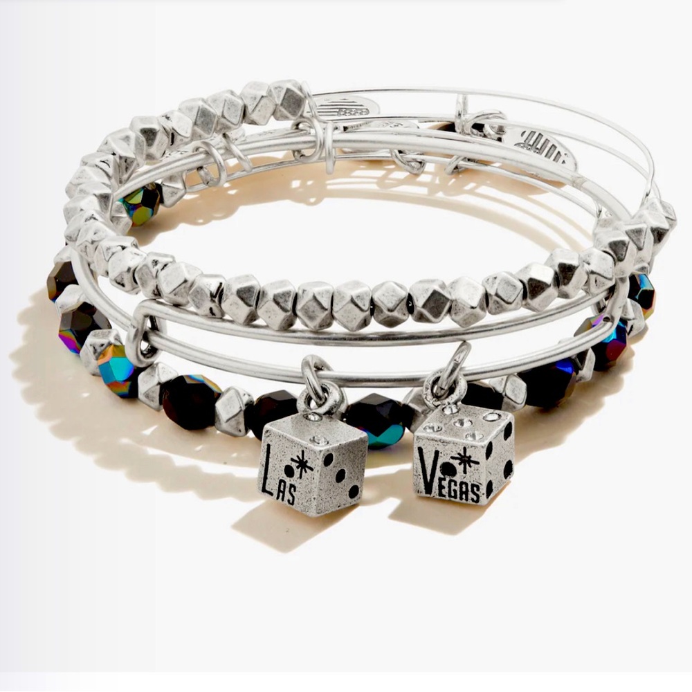Alex & Ani Las Vegas Dice Charm Bangles, Set of 3